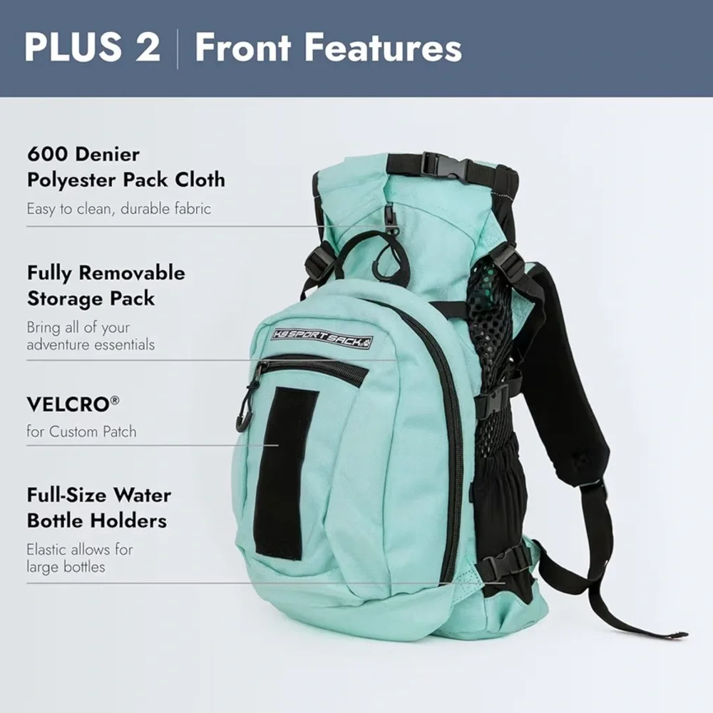 K9 Sport Sack Plus 2 Small Mint Dog Carrier Backpack 10"L X 9"W X 17"H - Picture 3 of 15